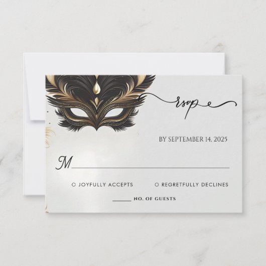 Jurk Code Prom Kostuum Maskerade Bal Bruiloft RSVP Kaartje (Voorkant)