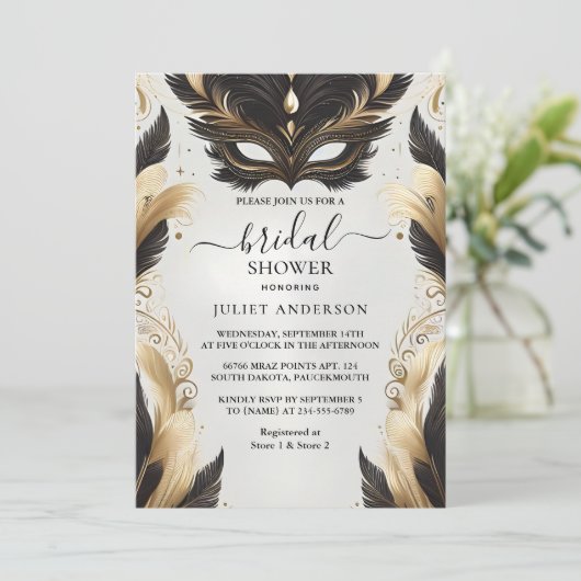 Jurk Code Prom Masquerade Ball Vrijgezellenfeest Kaart (Staand voorkant)