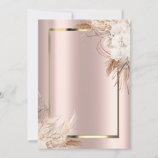 Jurk, Confetti Boho Flowers Bruin 50ste Verjaardag Kaart (Achterkant)