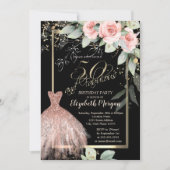 Jurk, Confetti Rozen Roos Goud 50ste Verjaardag Kaart (Voorkant)