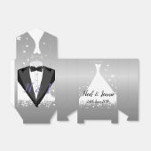 Jurk en Tuxedo Design Bruiloft Favor Box Bedankdoosjes (Uitgevouwen)