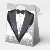 Jurk en Tuxedo Design Bruiloft Favor Box Bedankdoosjes (Achterkant)