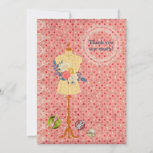 Jurk formulier Dressform Dank u kaart (Voorkant)