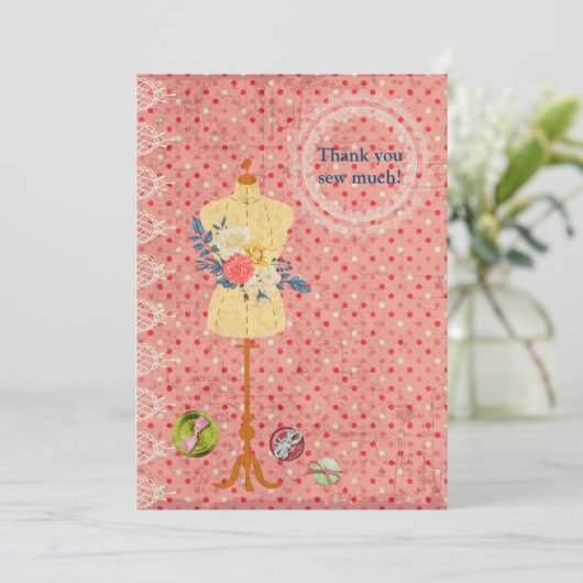 Jurk formulier Dressform Dank u kaart (Staand voorkant)