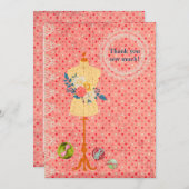 Jurk formulier Dressform Dank u kaart (Voorkant / Achterkant)