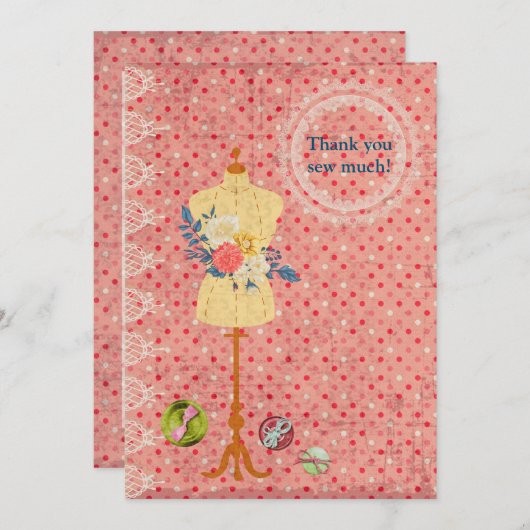 Jurk formulier Dressform Dank u kaart (Voorkant / Achterkant)