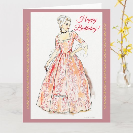  jurk, gefeliciteerd kaart (Gele Bloem)