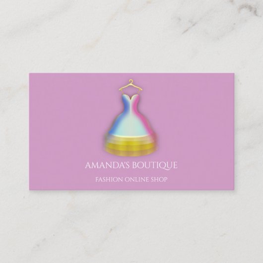 Jurk Logo Mode Boutique Event Gold Violet Visitekaartje (Voorkant)