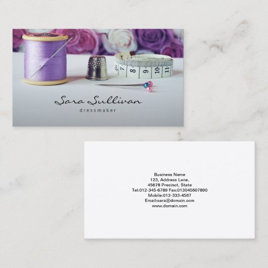 Jurk maker Seamstress Tailor Visitekaartje (Voorkant / Achterkant)