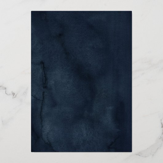 Jurk Navy Blush Bloemen Roos Goud Vrijgezellenfees Folie Uitnodiging (Achterkant)