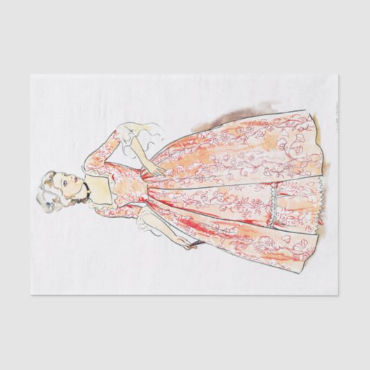 jurk, ontkoppeling tissuepapier (Voorkant)