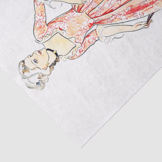 jurk, ontkoppeling tissuepapier (Detail)