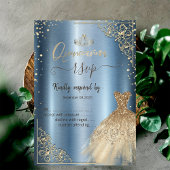 Jurk Tiara, Diamanten Blauw Metallic RSVP Kaart