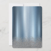 Jurk, Tiara, Diamanten Eiffeltoren Blauw Sweet 16 Kaart (Achterkant)