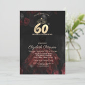 Jurk, Tiara, Rode Rozen 60e verjaardag Kaart (Staand voorkant)