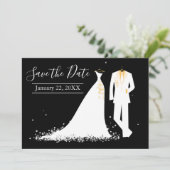 Jurk & Tux - Save the Date Kaart (Staand voorkant)
