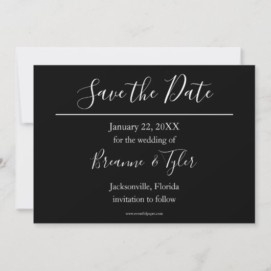 Jurk & Tux - Save the Date Kaart (Achterkant)