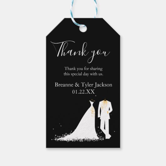 Jurk & Tuxedo - Bedankt label Cadeaulabel (Voorkant)