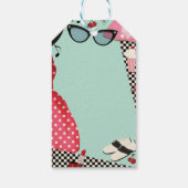 Jurk uit de jaren 50 Retro Vintage Feest Favor Cadeaulabel (Achterkant)