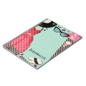 Jurk uit de jaren 50 Retro Vintage Meisjes Pret Notitieboek (Linkerzijde)