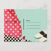 Jurk uit de jaren 50 Retro Vintage Save Date Aankondigingskaart (Achterkant)