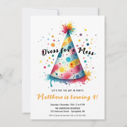 Jurk voor een Mess Kinder Plezier Kunst Schilderij Kaart (Voorkant)