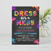 Jurk voor een Mess Paint Art uitnodiging (Staand voorkant)