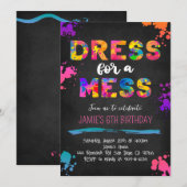 Jurk voor een Mess Paint Art uitnodiging (Voorkant / Achterkant)