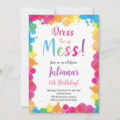 Jurk voor een Mess Schilderij Verjaardagsuitnodigi Kaart (Voorkant)