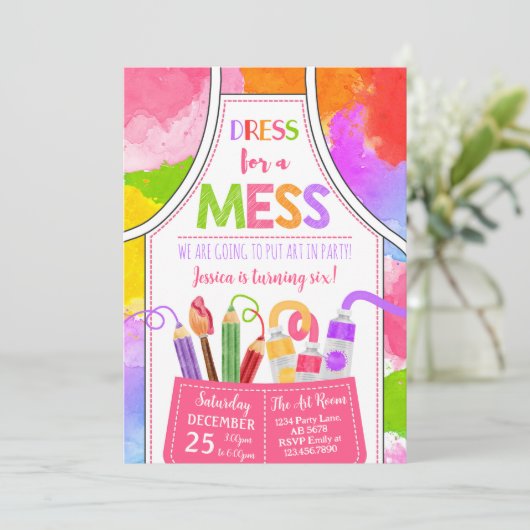 Jurk voor een puinhoop Art verjaardag Kaart (Staand voorkant)