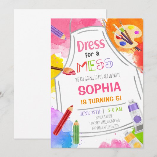 Jurk voor een puinhoop Art verjaardag Kaart (Voorkant / Achterkant)