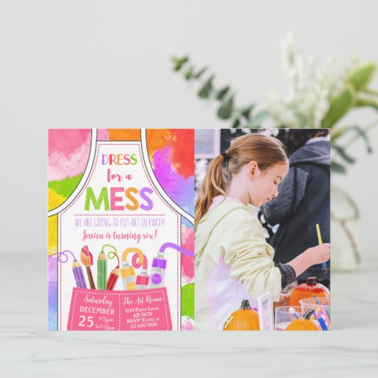 Jurk voor een puinhoop Art Verjaardagsfoto Kaart (Staand voorkant)