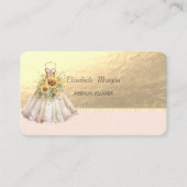 Jurk Zonnebloemen Faux Gold, Parels Visitekaartje (Voorkant)