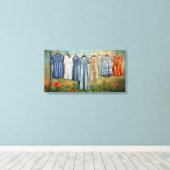  jurken aan de lijn canvas afdruk (Insitu (Houten vloer))