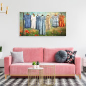  jurken aan de lijn canvas afdruk (Insitu (Woonkamer))