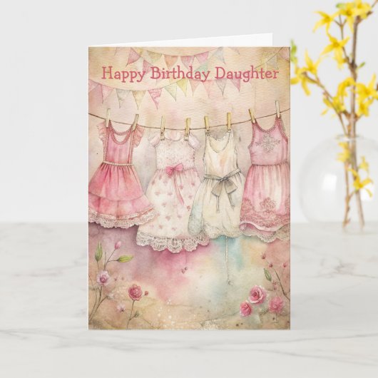 jurken Verjaardag Kaart (Gele Bloem)