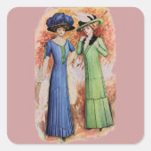  jurken vierkante sticker (Voorkant)