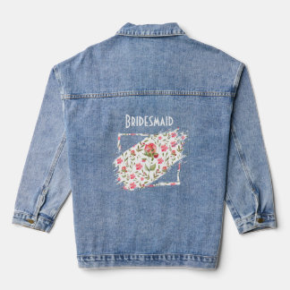 Jurkmeisje denim jas – waterverf bloemenpatch denim jacket