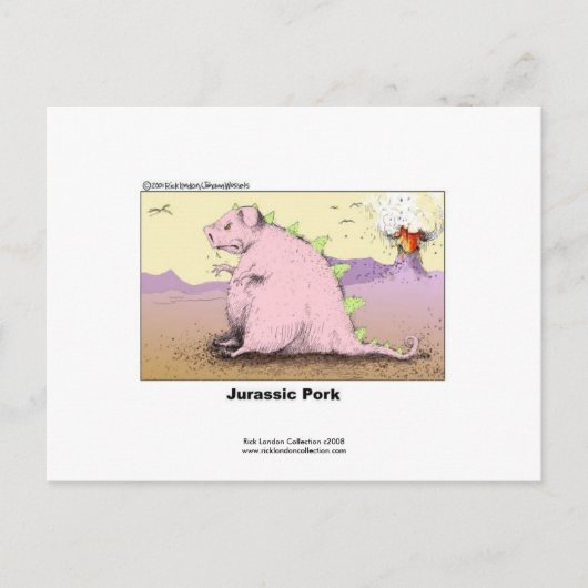 Jurrasic Pork Hilarious Cartoon Briefkaart (Voorkant)