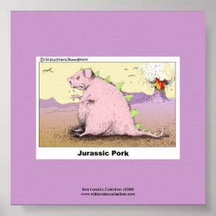 Jurrasische Varkens Hilarische Cartoon Poster
