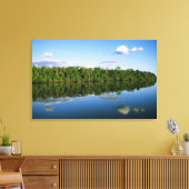 Juruena, Brazilië. Beboste oever weerspiegeld Canvas Afdruk (Insitu (Woonkamer))