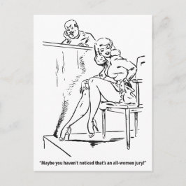 Jury Alleen Vrouwen, Humoristische Vintage Briefkaart