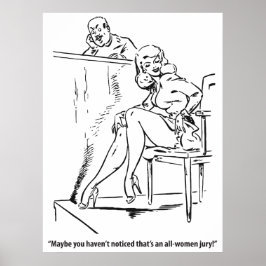 Jury Alleen Vrouwen, Humoristische Vintage Poster