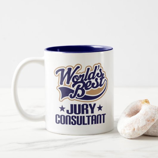 Jury Consultant Tweekleurige Koffiemok (Met donut)