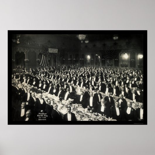 Jury Delmonico's inwendige foto 1906 van de sherif Poster (Voorkant)