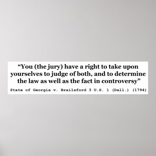 Jury Nullification State of Georgia vs Brailsford Poster (Voorkant)