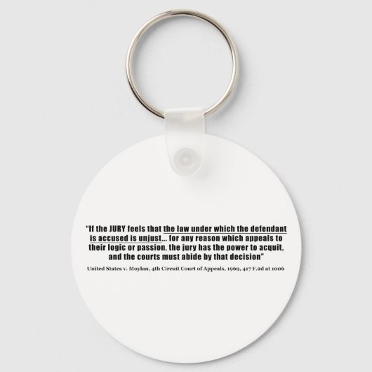 Jury Nullification United States v. Moylan 1969 Sleutelhanger (Voorkant)