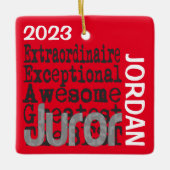 Jurylid Buitengewoon DOUANE Keramisch Ornament (Voorkant)