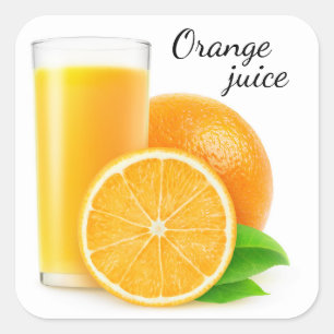 Jus d'orange vierkante sticker