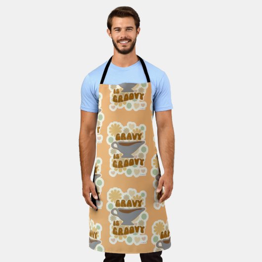 jus is groovy Thanksgiving feest hippie slogan Schort (Gedragen)